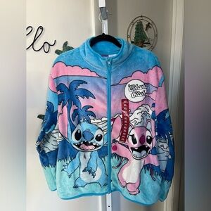 NEW Disney Stitch & Angel Women’s Scenic Plush Sweater Beach Waves